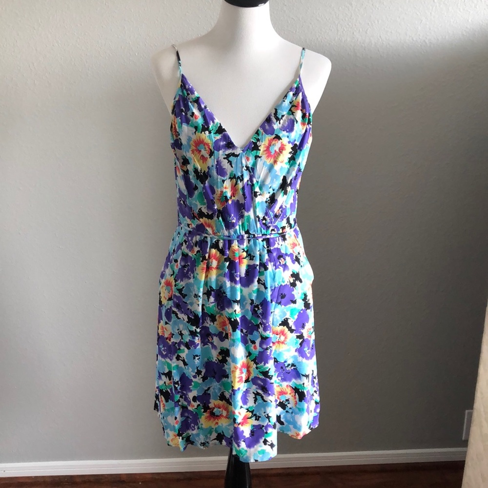 Blue silk dress